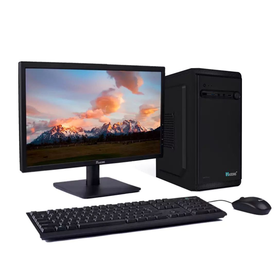 CPU i5 4gb RAM with Gen 10400/ Chipset Series H410 (windows 10 pro/1TB HDD/256ssd/DDR4/Wired Keyboard, Mouse/ Black), screen 21.5
