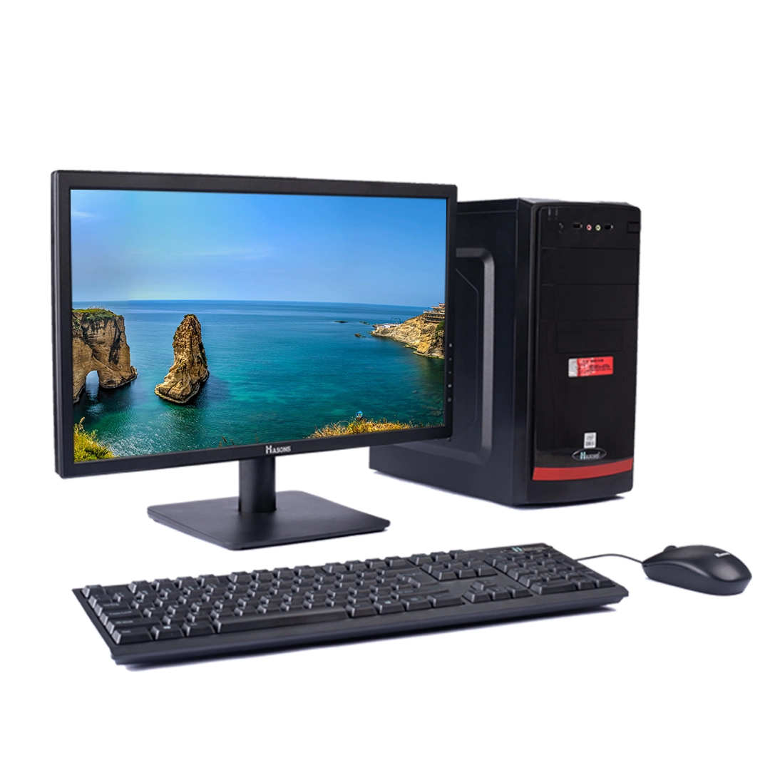 I3 6th gen processor H110 chipset series/1 TB HDD/8GB RAM/128 SSD, Wired Keyboard, Mouse/ Black, screen 18.5