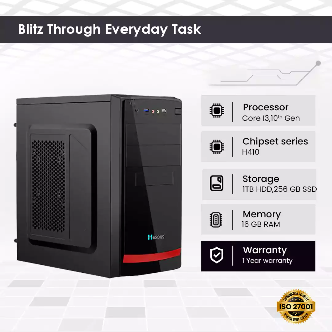 i3 Core 16GB RAM 10th Gen|256 SSD | H410 Motherboard Chipset | 21.5 Inch Screen | Desktop Set