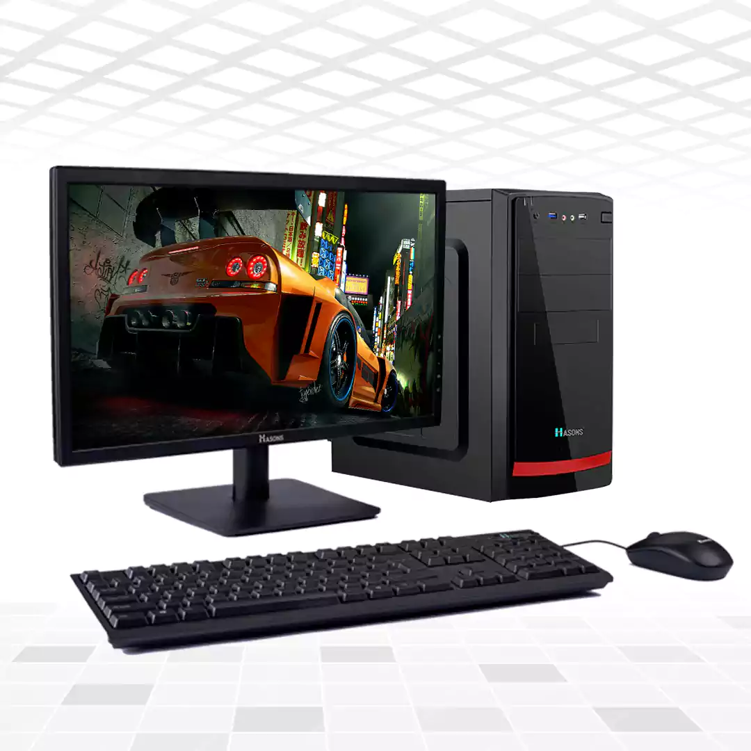 I5 4th gen motherboard chipset series H81 /128 SSD/4GB RAM/Wired Keyboard, Mouse/ Black, screen 18.5