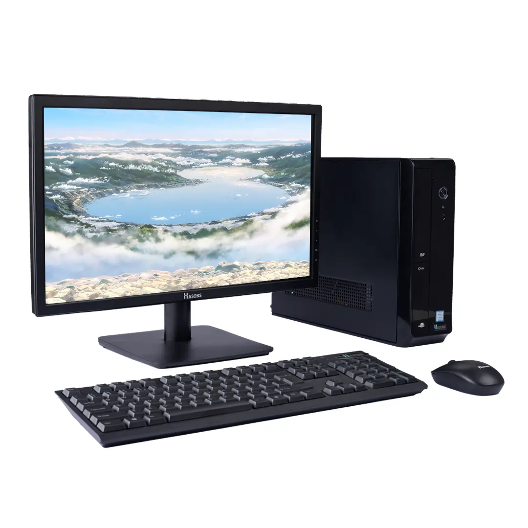 SSD 512 AIO Desktop of HASONS with Processor Gen i3 12100, Chipset Series Q670, windows 10 Pro, 512 SSD, DDR4-8GB, Wired Keyboard & Mouse, Black Screen 23.8