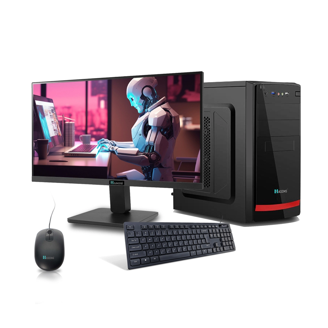 Core I5 4GB Ram 1TB HDD Gen 10400 Chipset Series H410 windows 10 pro, DDR4-4GB, Wired Keyboard, Mouse, screen 21.5