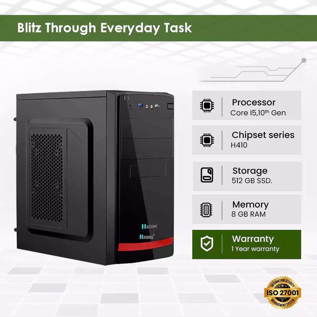 i5 Core 10th Generation | 4 GB RAM | SSD 256 GB | H410 Motherboard Desktop | 21.5 Screen with Keyboard and Mouse