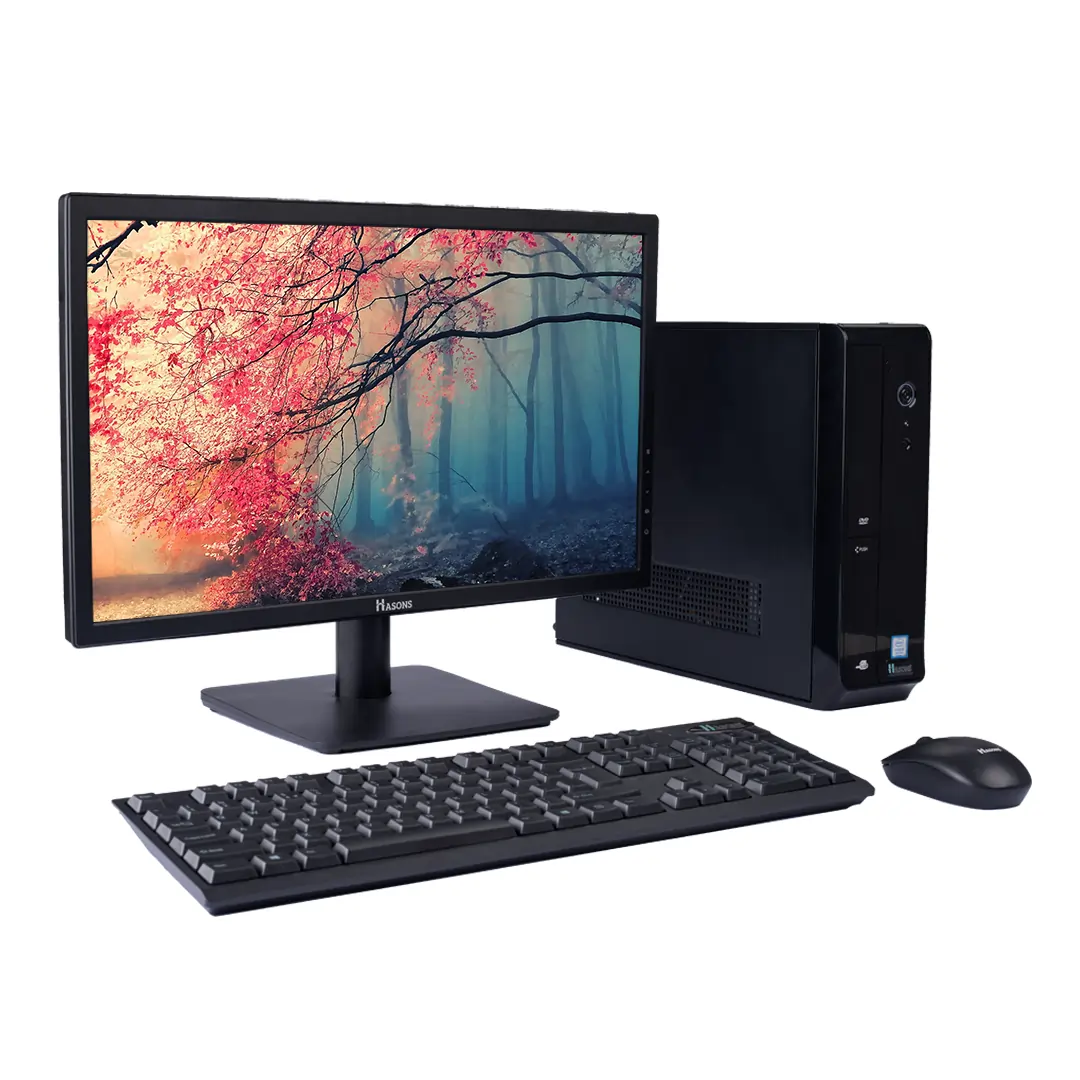 I3 6th gen processor H110 chipset series/1 TB HDD/8GB RAM/128 SSD, Wired Keyboard, Mouse/ Black, screen 18.5