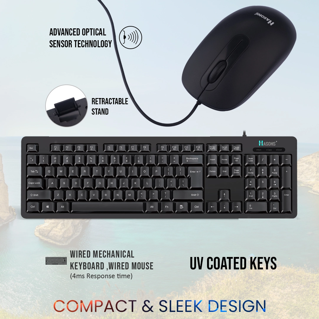 I3 6th gen processor H110 chipset series/1 TB HDD/8GB RAM/128 SSD, Wired Keyboard, Mouse/ Black, screen 18.5