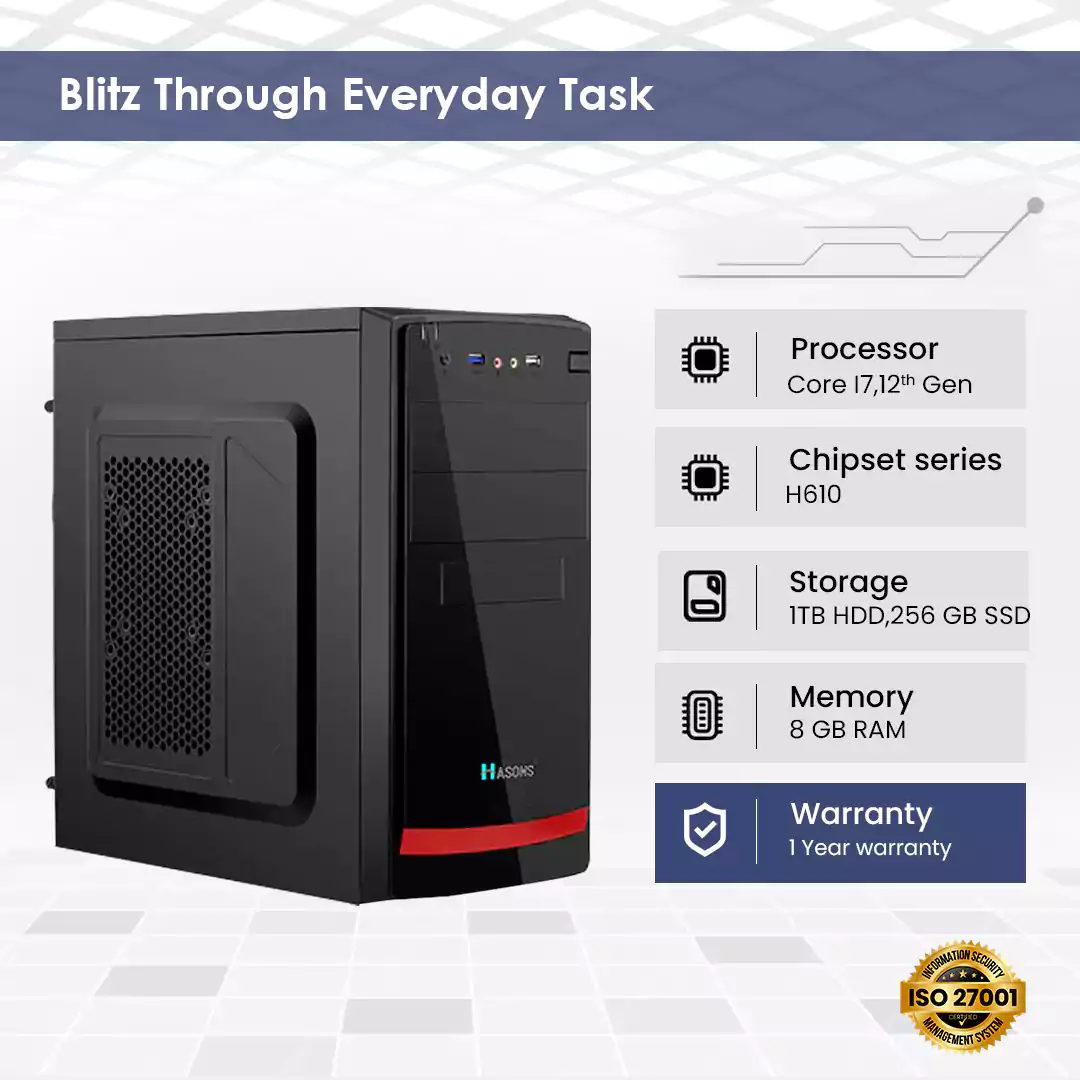 i7 processor desktop 8GB RAM 4th generation| H81 Motherboard chipset  1 TB HDD, keyboard and mouse, 21.5 inch screen