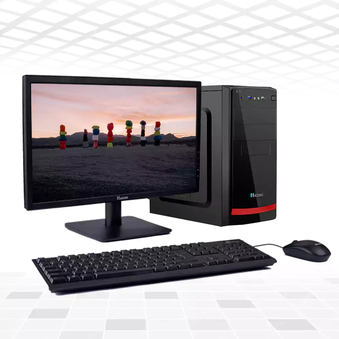 I7 Desktop Computer with Gen 10700, Chipset Series H510, windows 10 pro, 1TB HDD, DDR4-4GB, Wired Keyboard, Mouse, Black, screen 21.5