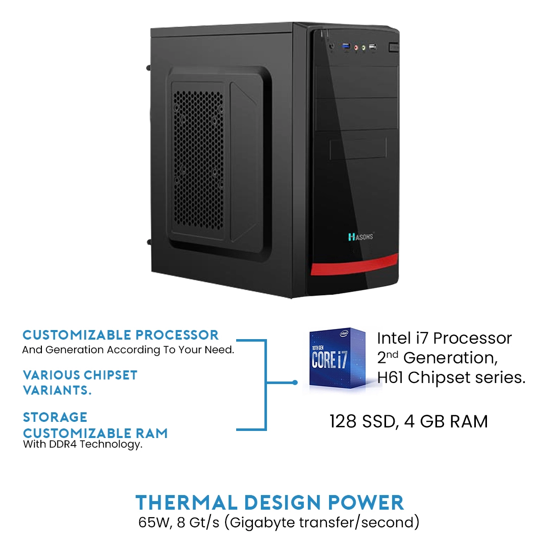 I7 CPU Processor 2nd Gen/Chipset Series H61 (windows 10/128 SSD/4 GB)