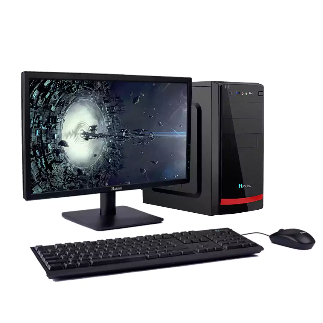10th generation i3 processor desktop H410 Motherboard chipset, 16GB RAM, 1TB HDD, wired keyboard and mouse, 21.5" inch screen