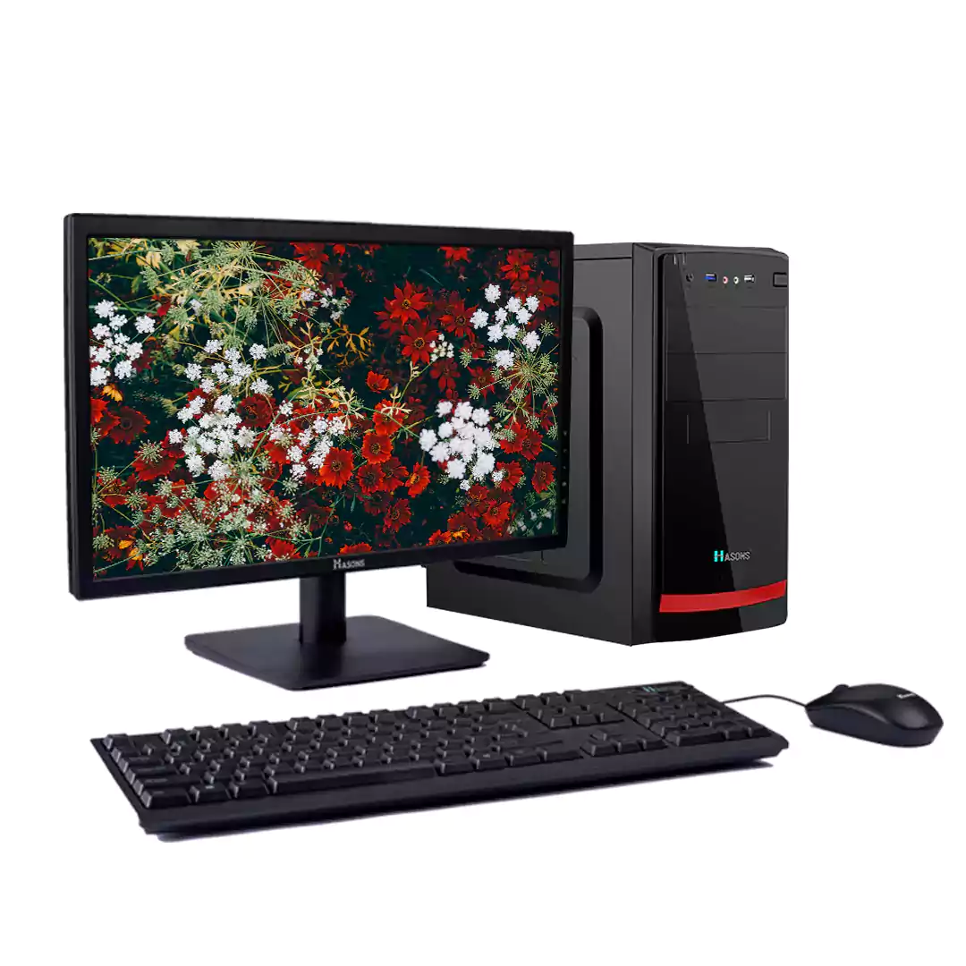 i5 6th gen Refurbished Desktop Chipset series H110/1 TB HDD, 8GB RAM, 128 SSD/Windows 10/Wired Keyboard, Mouse/ Black, screen 18.5